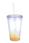 Promotion plastic tumbler with straw